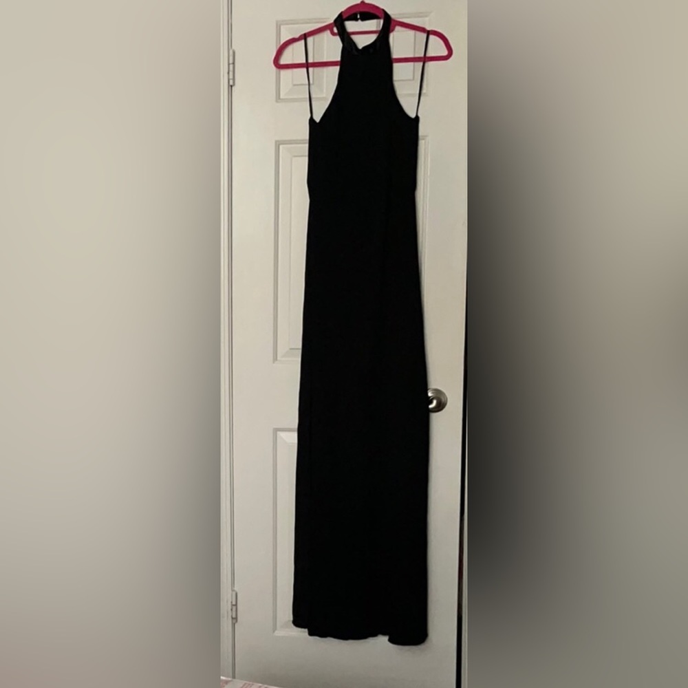 Lauren Ralph Lauren LONG DRESS halter neckline scoop back long Belk dress Medium